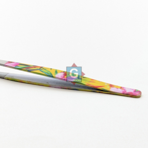 Pinces à cils en acier inoxydable les plus vendues avec motif floral, pointe incurvée précise, outil de beauté de précision - Product Image 5