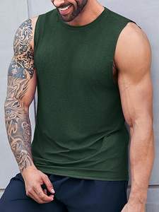 Camiseta sin mangas personalizada para hombre, con logo, para verano, deportiva, para gimnasio, color negro - Product Image 5