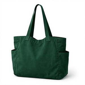 Promotional Dark Green Orange Shoulder Handled Canvas Beach <b>Bag</b> <b>Large</b> Capacity Eco friendly Reusable tote <b>bag</b> for <b>work</b> - Product Image 2