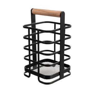 Portacubiertos de hierro contemporáneo para la cocina del hogar moderno, que mejora la organización con una elegante apariencia metálica - Product Image 1