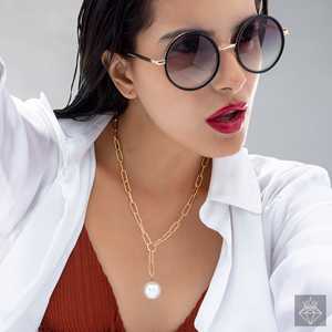 PRAO <b>Chunky</b> Gold Chain Pearl Necklace Anti-Tarnish Jewelry - Product Image 5