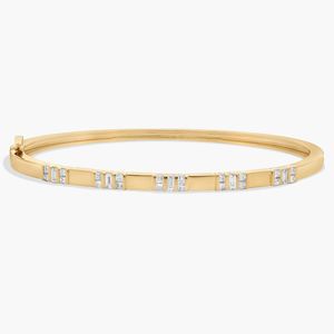 Diamond Bar Bangle <b>Bracelet</b> in White Gold - Product Image 1