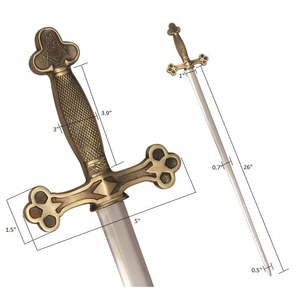 ดาบมาสเตอร์เมสัน บลูลอดจ์ - วงเวียนสี่เหลี่ยมพร้อมตัวอักษร G และด้ามทอง - Product Image 3