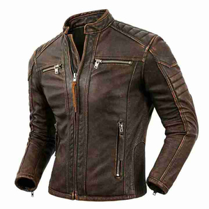 Blouson en cuir pour homme, blouson bomber en cuir pour homme, veste en cuir pour motards - Product Image 1