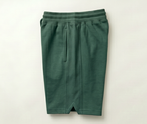 Pantalones Cortos de Punto de Algodón Verde Oscuro para Hombre, Cintura Media, Cordón Ajustable, Estilo Bermuda Informal, Bolsillos, Transpirables, Corte Regular - Product Image 4