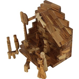 Pine <b>Wood</b> <b>Nativity</b> Scene Ornaments Wholesale | Handcrafted Religious Figurines <b>Set</b> - Product Image 2
