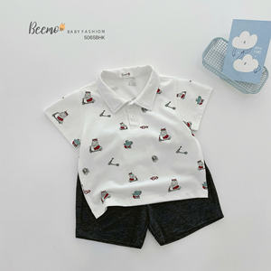 Vêtements d'été respirants pour enfants, 100% coton, ensemble de vêtements pour enfants, ensemble de vêtements pour garçons, polo, short - Product Image 6