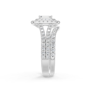 Bague de fiançailles pour femme en argent 925, sertie d'un diamant synthétique de laboratoire taille brillant, couleur E, certifiée EGL, collection de luxe pour mariage - Product Image 3
