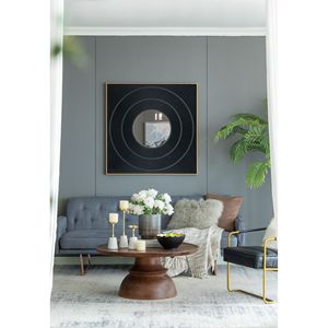 40 \ "X 40 \" colore neutro specchio quadrato intagliato Design plissettato oro cornice in ferro decorazione della parete per soggiorno ingresso bagno - Product Image 4