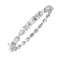 Bracelet de luxe multi-formes en diamant CVD HPHT cultivé en laboratoire, or massif 14 carats, diamants taillés mixtes, bijoux fins pour femmes