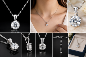Collier pendentif solitaire en diamant rond brillant de 1 carat certifié IGI, cultivé en laboratoire, or massif 14 carats, pour fiançailles, mariage, femme - Product Image 4