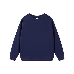 Sweat-shirt unisexe rouge à col rond, surdimensionné, en tricot uni, décontracté, pour l'automne - Product Image 3