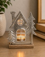 Porte-bougie de Noël de luxe avec lanterne décorative pour la décoration intérieure, les fêtes de Noël, les présentations de table et les mariages