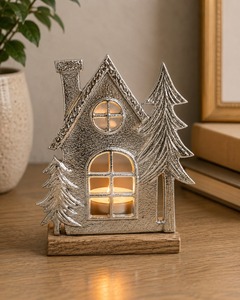 Luxury Christmas House Candle Holder with Decorative Candle Lantern for Home Decor Christmas Parties Tabletop Displays & Wedding - Product Image 1