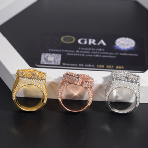 <b>Mens</b> Moissanite 925 <b>Silver</b> Rose Gold Tone Iced Out Baguette <b>Ring</b> Square Statement <b>Ring</b> Luxury Bold Fashion <b>Ring</b> For <b>Men</b> Daily - Product Image 3
