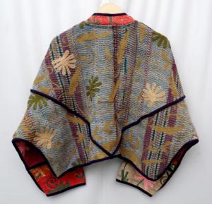 เสื้อแจ็คเก็ตคันธาลายดอกไม้สวยงามระดับพรีเมียม ทรงสั้น สไตล์โบฮีเมียน แขนยาว เป็นมิตรกับสิ่งแวดล้อม ระบายอากาศได้ดี คอจีน - Product Image 6