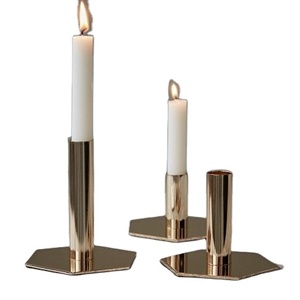 เชิงเทียนโลหะสีทอง3ชิ้น,เชิงเทียนโลหะสำหรับตกแต่งงานแต่งงาน - Product Image 1