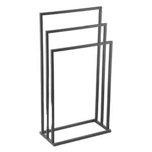 Porte-serviettes double mural en acier inoxydable noir mat, support de rangement carré pour salle de bain - Product Image 2