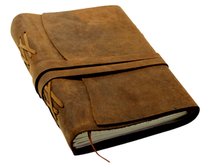 Carnets de notes vintage de haute qualité, faits à la main, en papier de coton recyclé, sans acide, avec reliure en cuir et coutures sur le dos - Product Image 1