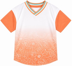 Camiseta de Béisbol para Mujer, Color Lavanda, Manga Corta, Cuello en V, Cierre de Botones, Absorbe la Humedad, Corte Regular, Color Sólido, Poliéster Orha - Product Image 5