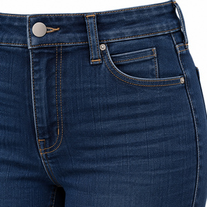 Jeans Bootcut Taille Haute Extensible Confortable en Denim Bleu Foncé pour Femme – Vente en Gros Marque Privée - Product Image 4