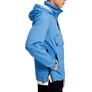 Custom Sky Blue Packable Pullover Nylon Sky Blue Windbreaker <b>jacket</b> for <b>men</b> Lightweight Hooded Outdoor Anorak Wholesale <b>Jackets</b> - Product Image 4