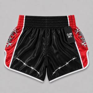 Shorts de Boxeo MMA Unisex con Diseño Vikingo en Negro y Rojo, Impresión Digital, Absorción de Humedad, Transpirables, de Secado Rápido, Ajuste Atlético, Sin Costuras - Product Image 2