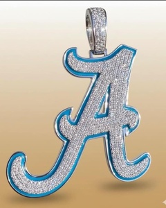Custom Initial Letter Moissanite Pendant Iced Out Alphabet <b>Charm</b> 925 Sterling <b>Silver</b> Jewelry Gift - Product Image 2