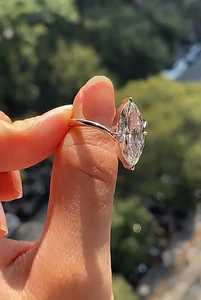 2CT Marquise Cut Moissanite Curve Band <b>Solitaire</b> <b>Ring</b> Original 925 <b>Silver</b> Engagement Wedding Party Wishes For Partners - Product Image 5