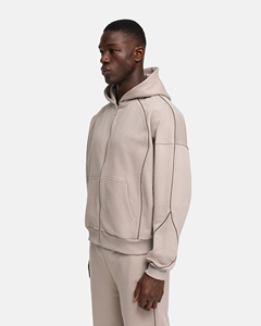 Sudadera con capucha y cremallera para hombre, con forro en contraste, de algodón grueso, estilo casual, de alta calidad. - Product Image 5