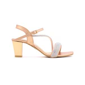 Peach Fancy Heeled <b>Sandals</b> Model FN5326 - Product Image 2