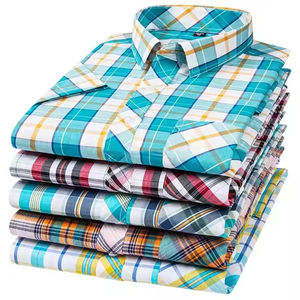 เสื้อเชิ้ตผ้าแฟลนเนลลายสก็อตทรงหลวมสไตล์ลำลองสำหรับผู้ชาย ผ้าฝ้ายเนื้อหนัก 100% แขนยาว สำหรับฤดูใบไม้ผลิ ย้อมสีด้วยเส้นด้าย - Product Image 1