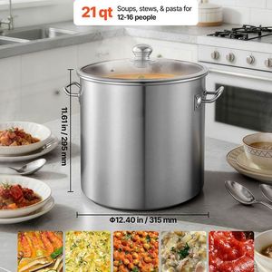 หม้อซุปอเนกประสงค์พร้อมฝาแก้วสำหรับซุป สตูว์ และอื่นๆ - Product Image 6