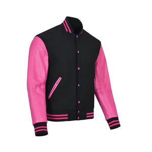 Chaqueta Varsity con Capucha, Mangas de Cuero Sintético, Diseño Clásico de Dos Tonos para Atletas Universitarios, Personalización Completa con Logotipo Frontal - Product Image 2