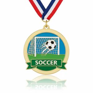 เหรียญรางวัลฟุตบอลแบบกำหนดเองสำหรับการแข่งขันเคลือบเอนาเมลแบบนุ่ม - Product Image 5