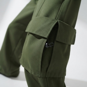 Pantalon décontracté pour homme AMIB SPORTS en lin/coton sergé, respirant, mi-lourd, coupe droite, brodé, taille élastique - Product Image 3