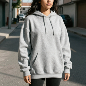 เสื้อฮู้ดดี้ผู้หญิงไซส์ใหญ่ ทรงหลวม ผ้าฝ้ายฟลีซ แบบสวมหัว พร้อมบริการปรับแต่งแบบ OEM ODM - Product Image 2