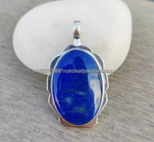 Lapis Lazuli Pendentif Collier 925 Solide En Argent Sterling Pierre Précieuse Pendentif Poire Lapis Lazuli Fait Main Collier Cadeau Pour Femmes-Hommes - Product Image 5