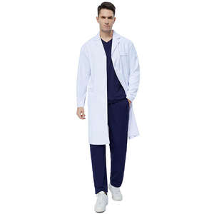 Bata de Laboratorio Médica Profesional Unisex de Polialgodón Tejido con Detección de Agujas, Fusión sin Costuras, Servicio OEM, Color y Logotipo Personalizados - Product Image 4