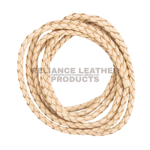 <b>Top</b> Grade 4mm Natural Bolo Braided Leather Cord Real Cowhide <b>String</b> High End 925 Silver Plated Custom Charm Bracelet - Product Image 1