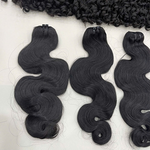 BEST SELL natural color weft hair extension <b>body</b> <b>wave</b> curly hair bundles Ready to Ship raw vietnamese hair - Product Image 4