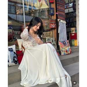 WW Mujer Hermoso Vestido de Fiesta Blanco Plazzo Dupatta Set Talla M - Product Image 3