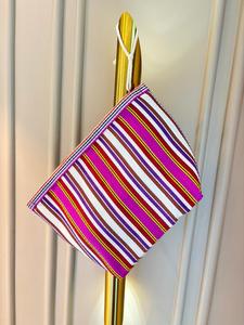 Eco-Friendly Geometric Premium Quality Four Seasons Large Capacity Women's Recycled PP Nylon Woven Waterproof Zipper <b>Case</b> - Product Image 3