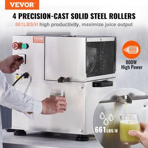 Extractor de Jugo de Caña de Azúcar Eléctrico Comercial de 800W, Alto Rendimiento 661LBS/H, 4 Rodillos de Acero Inoxidable, Prensa Automática - Product Image 2
