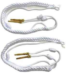 Aiguillette Ceremonial Tejida a Mano con Cordón de Alambre de Oro Mylar Personalizado 2026 y Puntas Metálicas para Uniforme - Product Image 4