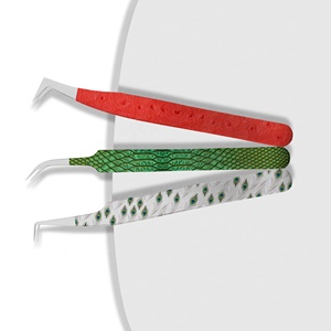 Pinzas para Extensión de Pestañas Coloridas Probadas a Mano, con Punta Afilada, Hechas de Acero Inoxidable, con Logotipo, al por Mayor - Product Image 3