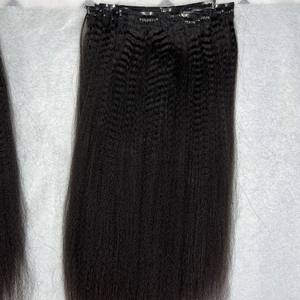 100% pince droite crépue non traitée dans les extensions de cheveux pinces yaki alignées sur les cuticules brutes vietnamiennes - Product Image 2