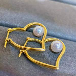 ต่างหูมุกน้ำจืดจูจี้ 7 มม. สไตล์ยอดนิยม ดีไซน์เล็กและทันสมัย - Product Image 1