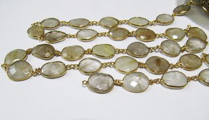 Natural Golden Rutilated Quartz Nugget Briolette Connector Uneven Free Shape <b>Chain</b> - Product Image 5