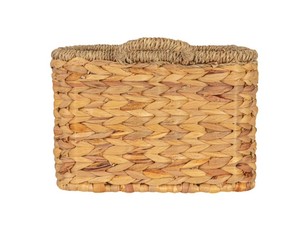Natural Handwoven Water Hyacinth <b>Rectangular</b> <b>Storage</b> <b>Basket</b> with Side Handles for Home Organization Bathroom Kitchen and Pantry - Product Image 3